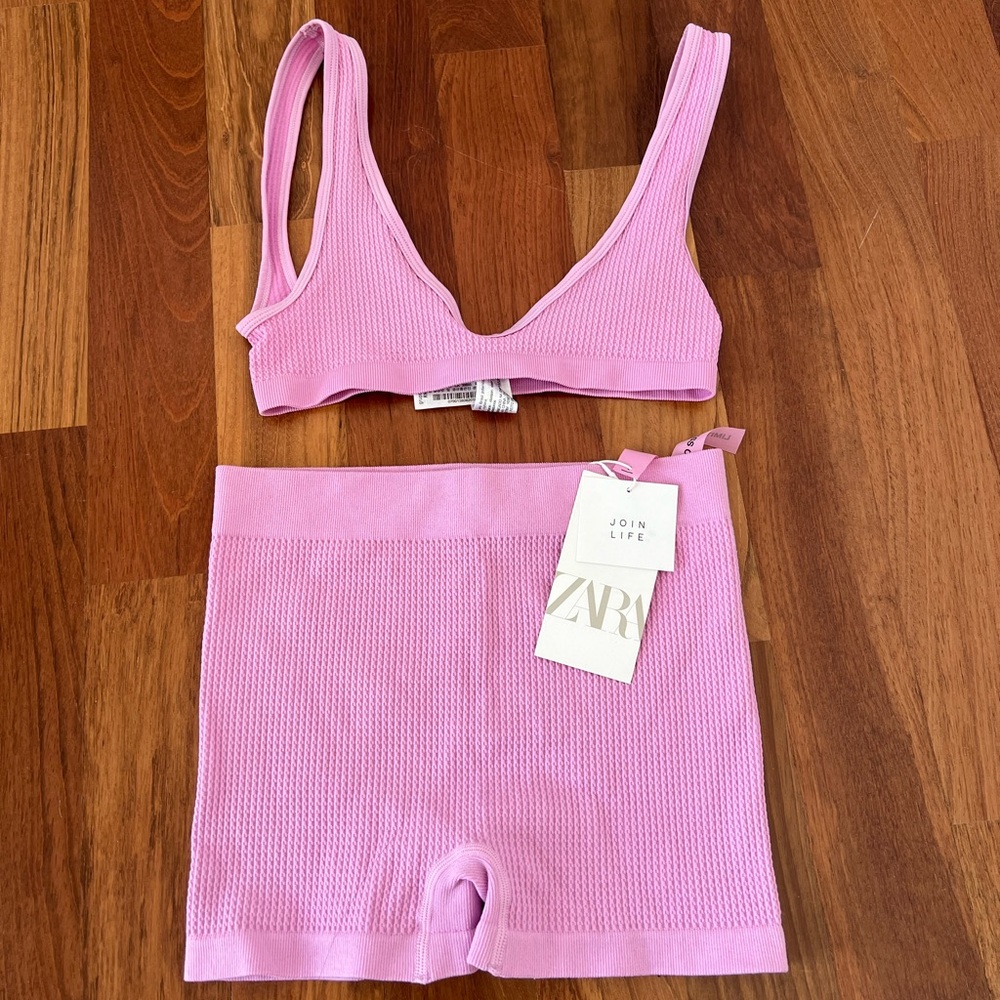 Zara Pink Ribbed Set